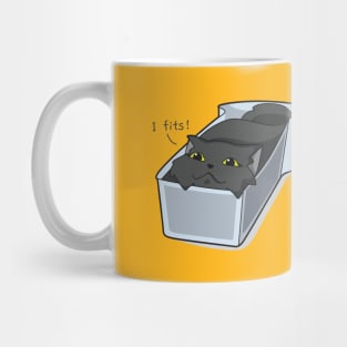 Cute black cat in a container funny design Mug